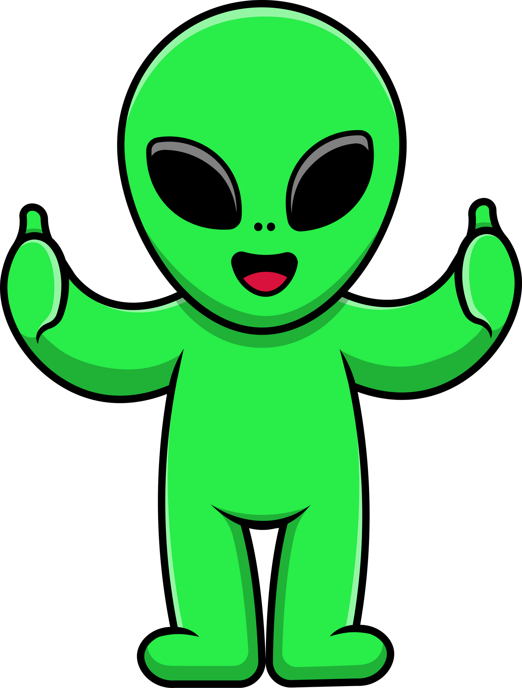 Cute Alien Thumbs Up Cartoon